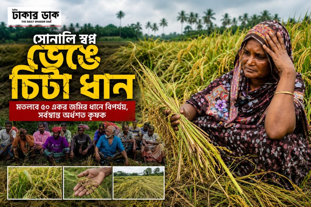 মতলবে ধানের চারা লাগিয়ে সর্বস্বান্ত কৃষক