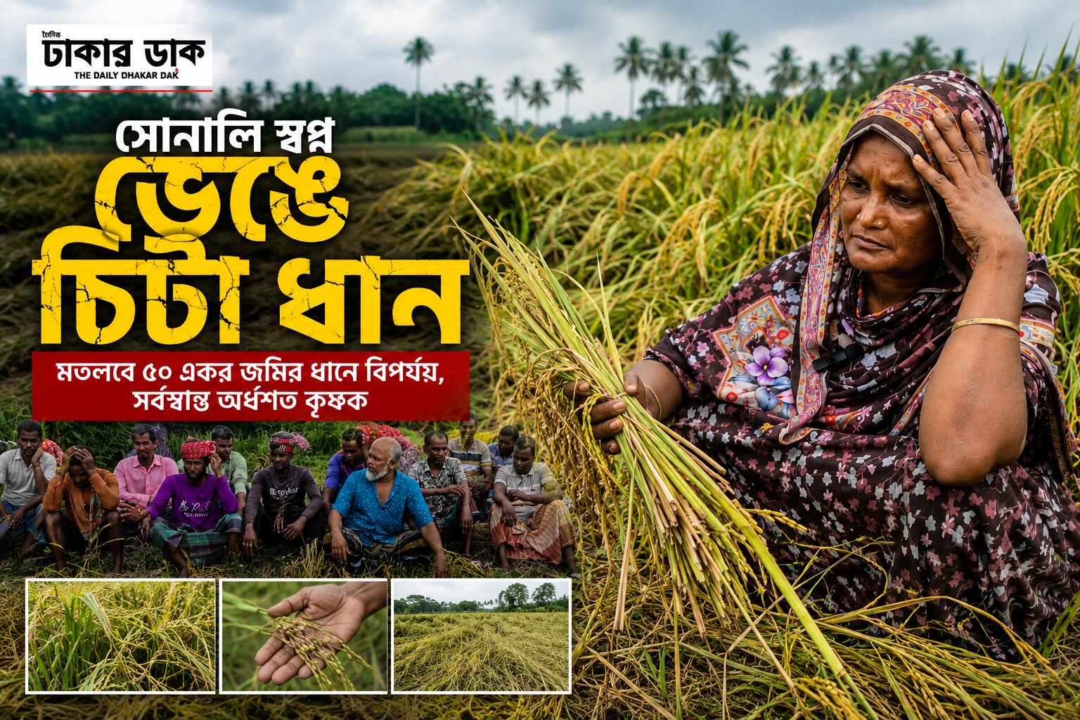 মতলবে ধানের চারা লাগিয়ে সর্বস্বান্ত কৃষক