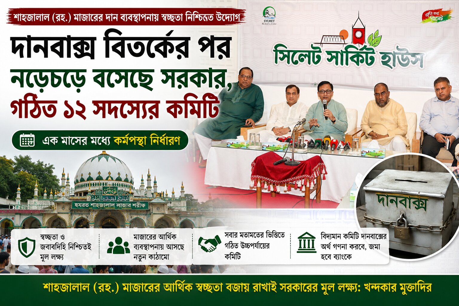 শাহজালাল (রহ.) মাজারের আর্থিক  স্বচ্ছতা বজায় রাখাই সরকারের মূল লক্ষ্য: খন্দকার মুক্তাদির