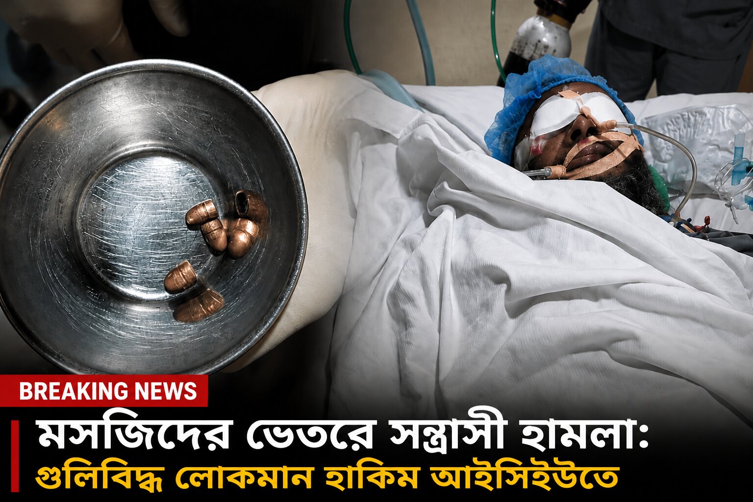 মসজিদের ভেতরে সন্ত্রাসী হামলা: গুলিবিদ্ধ লোকমান হাকিম আইসিইউতে