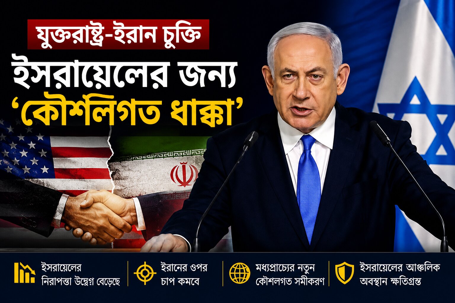 যুক্তরাষ্ট্র-ইরান চুক্তি ইসরায়েলের জন্য ‘কৌশলগত ধাক্কা’, নেতানিয়াহুর পরাজয়