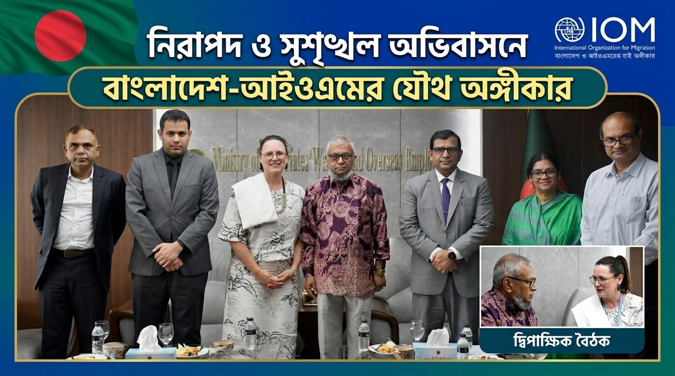 প্রবাসী কল্যাণ মন্ত্রীর সাথে আইওএম বাংলাদেশের চিফ অব মিশনের সৌজন্য সাক্ষাৎ
