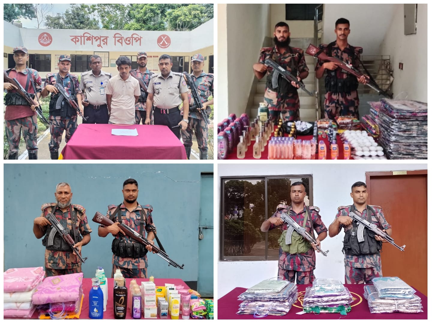 বিজিবি’র অভিযানে ৫.৮২ লাখ টাকার মাদক ও চোরাচালান পণ্যসহ গ্রেফতার ১